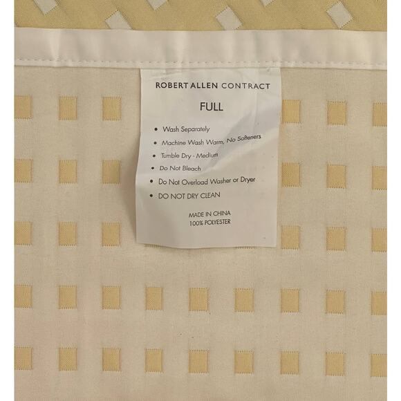 Robert Allen Contract Bed Scarf Runner Full Size Yellow White Square 48" X 77" - Picture 6 of 6